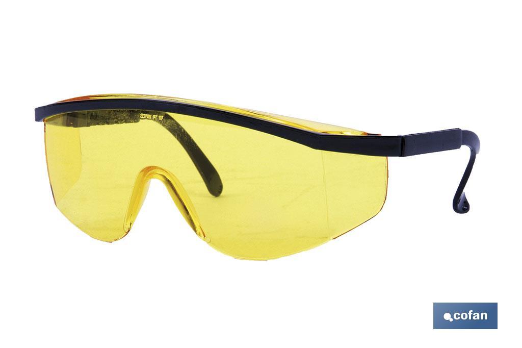 Lunettes de sécurité | Verre couleur jaune | Protection UV | EN 166 : 2001 - Cofan