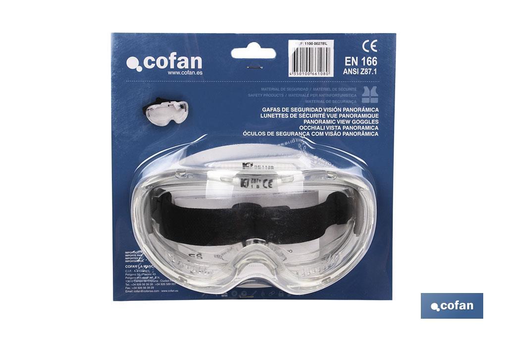 Safety goggles | Protection against splashes | Comfortable and lightweight goggles | Adjustable headband | UV protection - Cofan