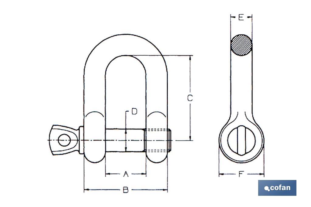 Grillete Recto Galvanizado - Cofan