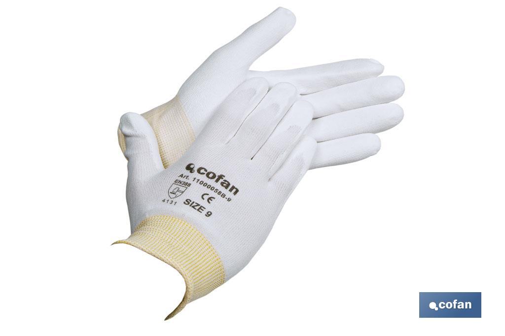 Guantes 100% Poliamida Impregnados Blancos - Cofan