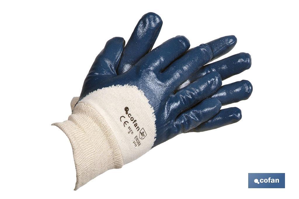 Guantes de nitrilo azules | Revestimiento impermeable y no absorbente | Larga duración y resistentes - Cofan