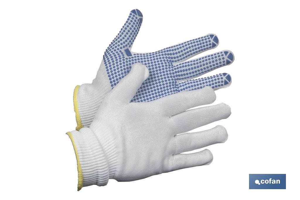 Nylon gloves (with PVC dots) - Cofan