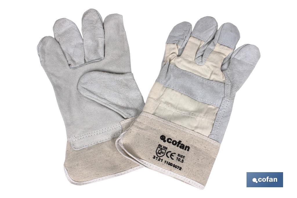 Split leather work gloves | Special for loading and unloading goods | Industrial design and tough gloves - Cofan