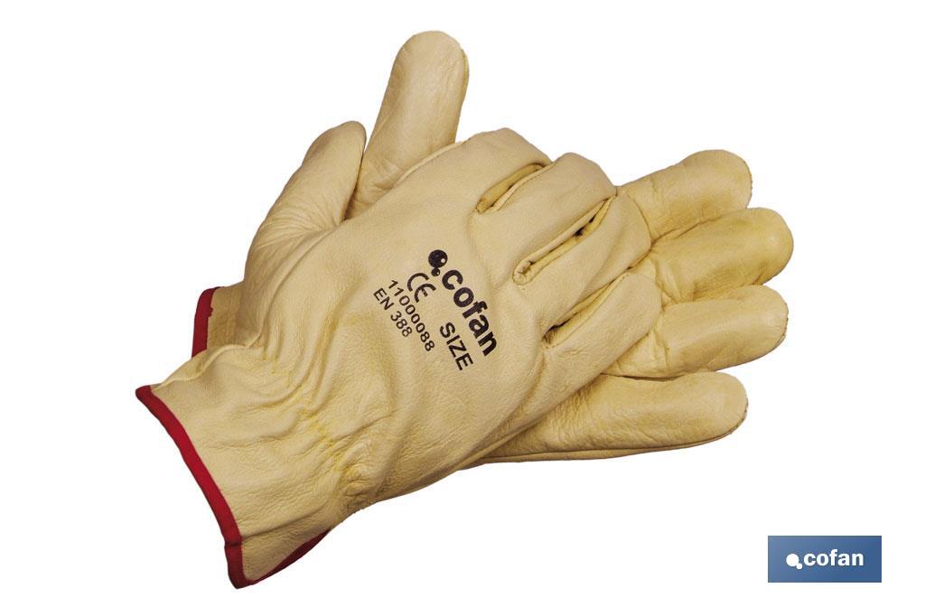 Rindsleder-Handschuhe Gelb - Cofan