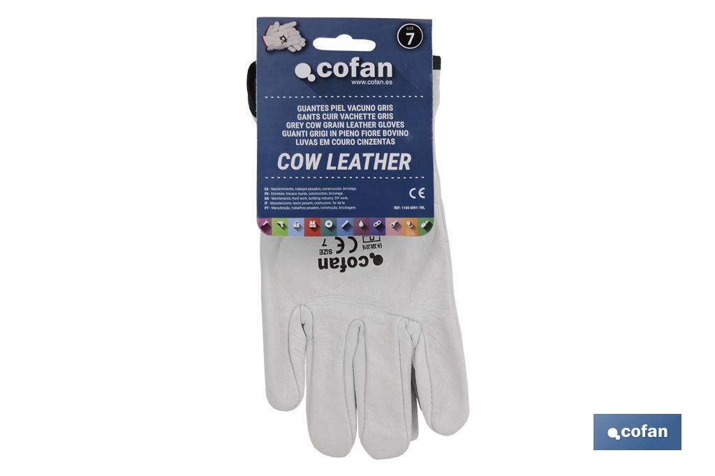 Cow leather glove | Standard quality | Safe and comfortable gloves | Tough and durable gloves - Cofan