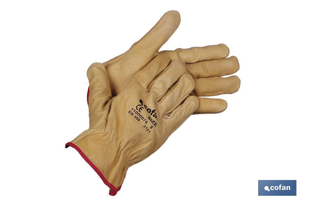 Cow leather gloves | Water-repellent gloves | Safe and comfortable gloves | Tough and durable gloves - Cofan