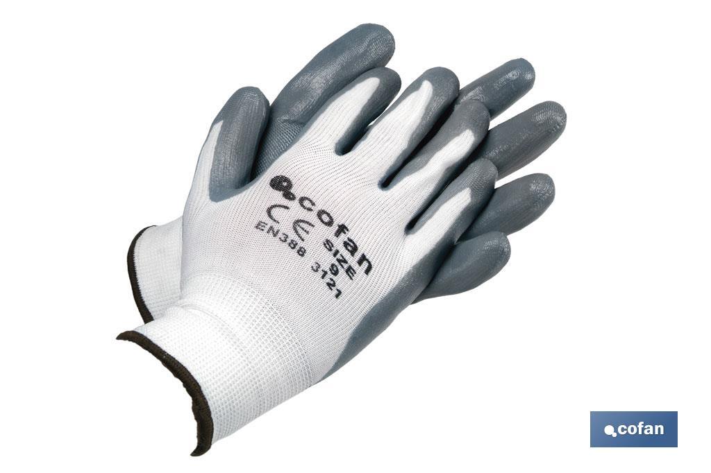 Guantes 100 % de poliéster | Impregnados para mayor seguridad | Flexibles | Protección y confort | Sin costuras - Cofan