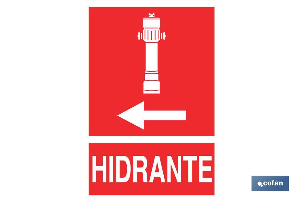 Hidrante Izquierda Pictograma + Texto Luminiscente - Cofan