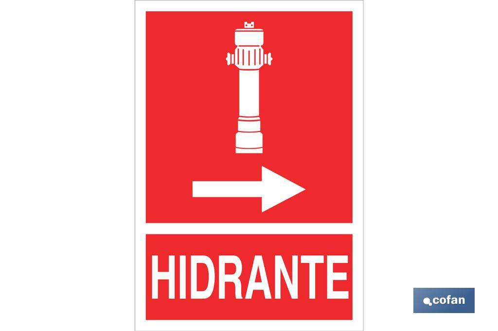 Hidrante Derecha Pictograma + Texto Luminiscente - Cofan