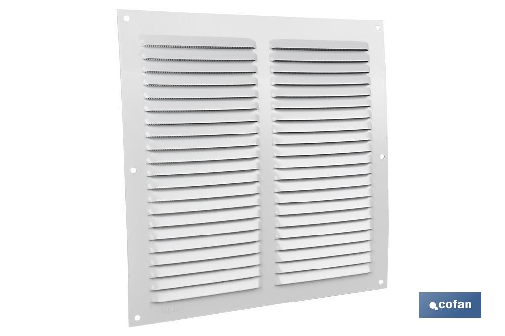 Ventilation grille with mosquito net | White aluminium | Available in various sizes - Cofan