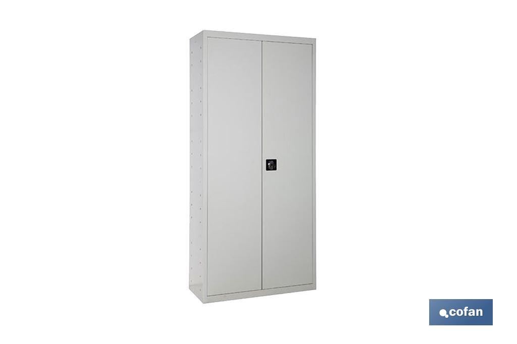 Armadio multiuso | Mobile con 2 porte e 4 ripiani | Materiale: acciaio | Dimensioni: 180 x 80 x 40 cm - Cofan