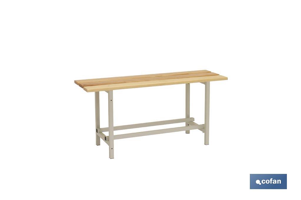 Tienda online con Banco de vestuario de madera y acero ancho 70 cm  (BANC-MINI). DISOFIC