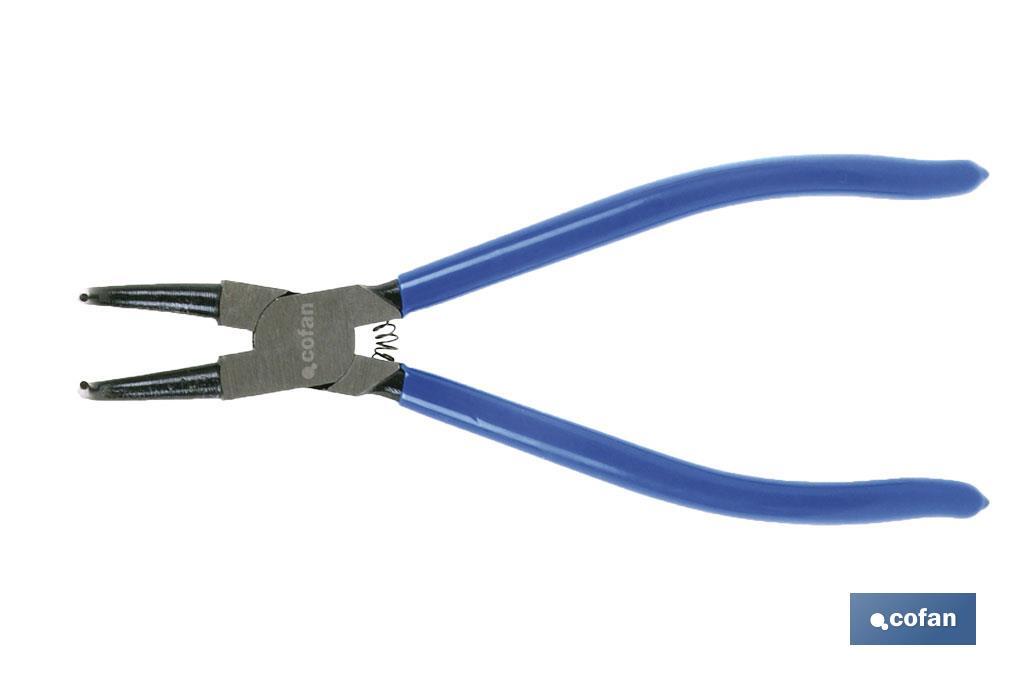 Bent round nose pliers for internal circlips | High-quality steel | Size: 225mm - Cofan