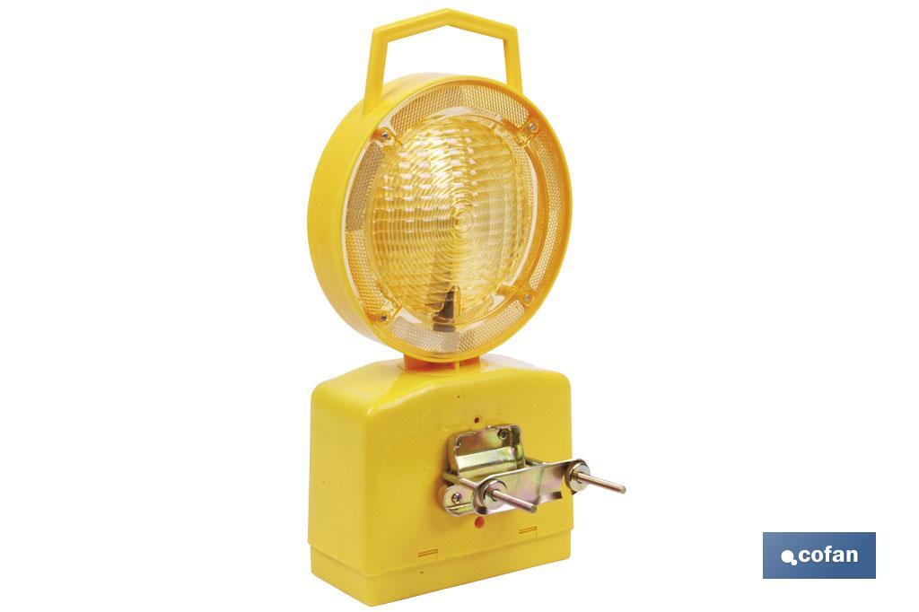 Barricade warning light for signalling construction sites | Darkness sensor included | Yellow - Cofan