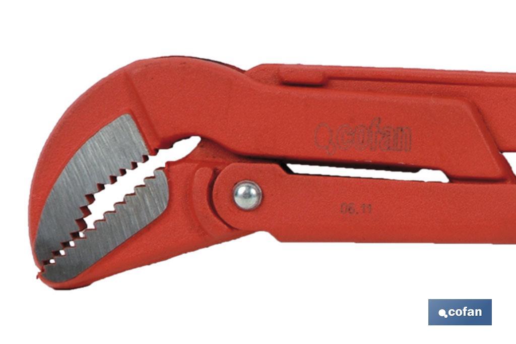 Swedish pattern pipe wrench | 45° opening | Available sizes from 1/2" to 2" outdoor | For pipes | Adjustable wrench - Cofan