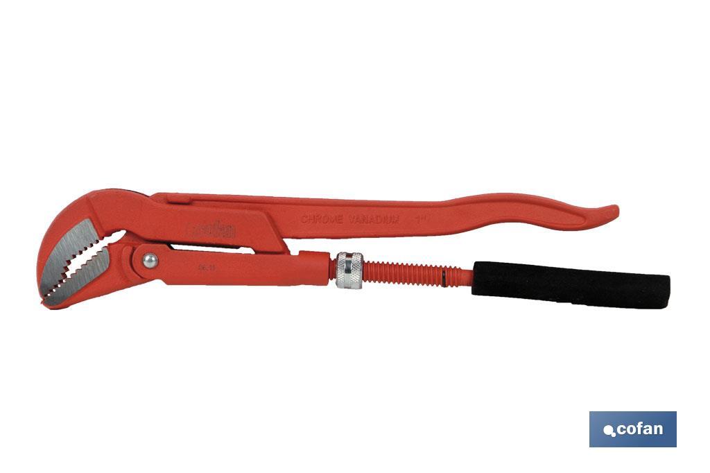 Llave sueca para fontanería forjada 45° | Herramientas de fontanería  | Medidas de apertura desde 1/2' hasta 2' de exterior. - Cofan