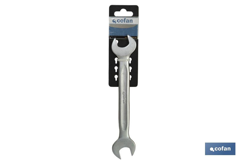 Polished open-ended spanners | Chrome-vanadium steel | Size: 55-60mm - Cofan