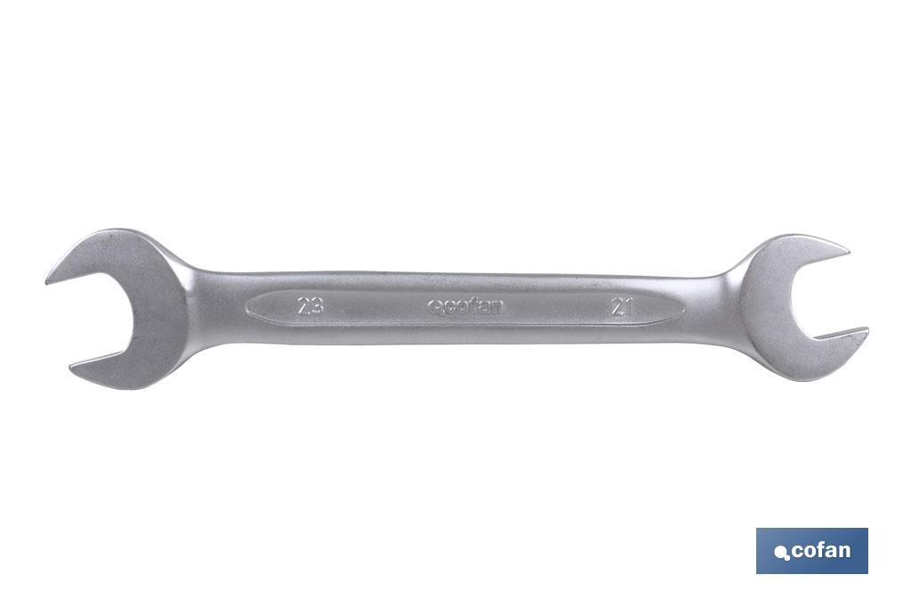 Polished open-ended spanners | Chrome-vanadium steel | Size: 55-60mm - Cofan