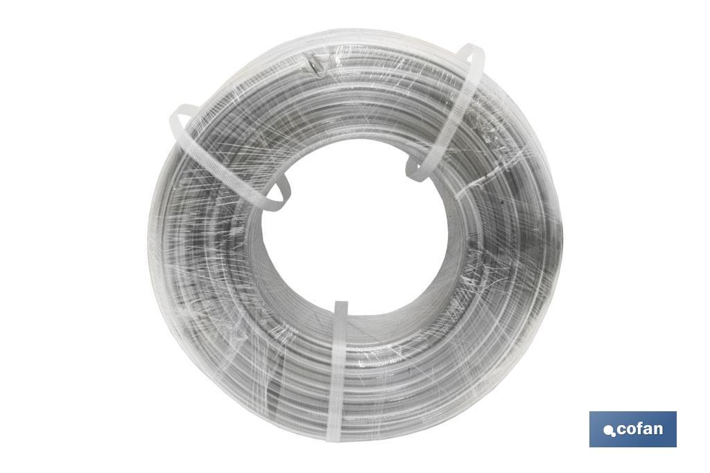 Manguera monocapa cristal | Fabricada en PVC transparente | Con varias medidas de diámetro y longitud - Cofan
