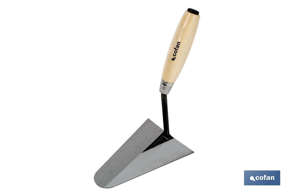 Forged round tip trowel, Catalana Model | Length: 160mm | Suitable for construction industry | Wooden handle - Cofan