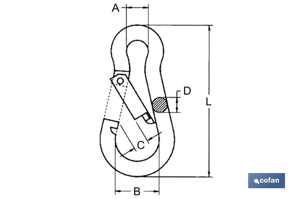 Stainless steel A-2 carbine hook - Cofan