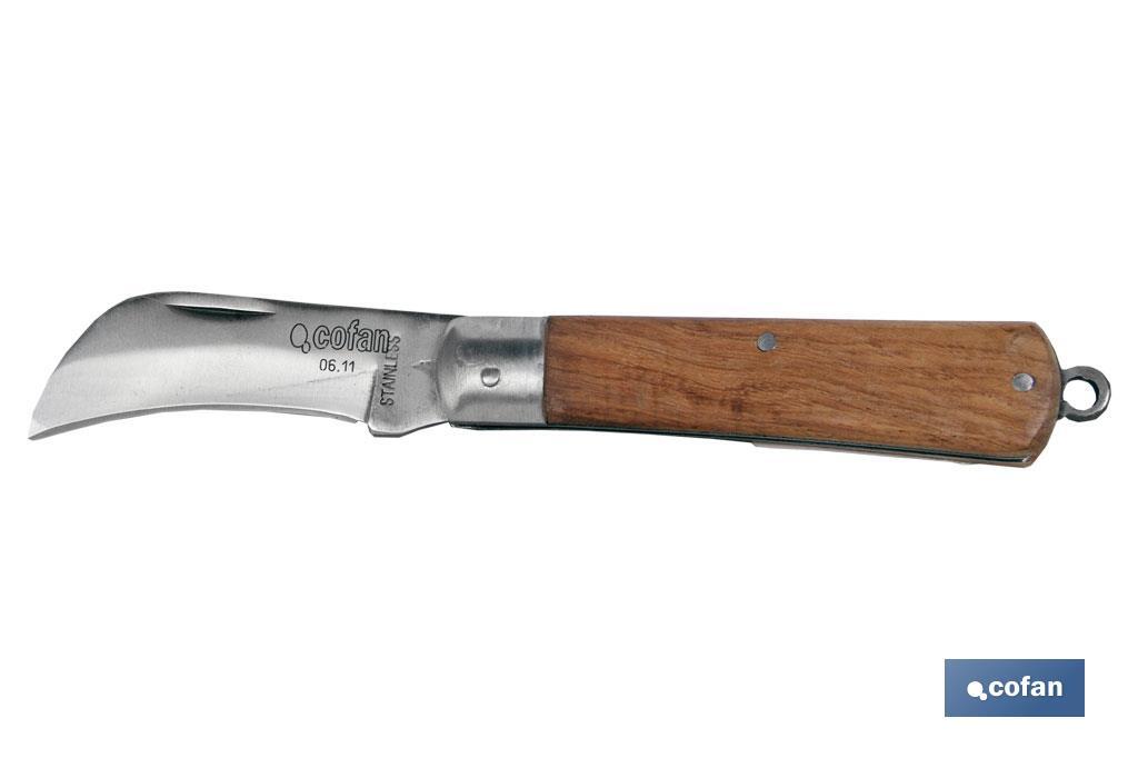 Navaja con forma pico de loro | Hoja de Acero Inoxidable | Longitud total 193 mm - Cofan