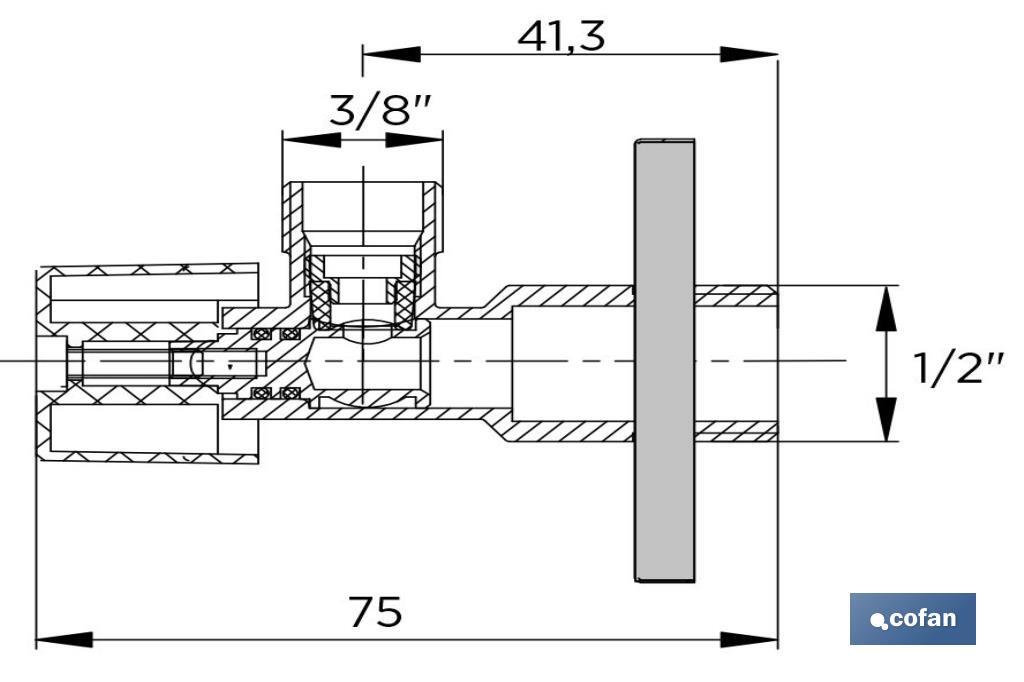 Ensemble de 2 Valves d'Équerre | Fabriqué en Laiton CW617N | Fermeture et Ouverture 1/4 de Tour - Cofan