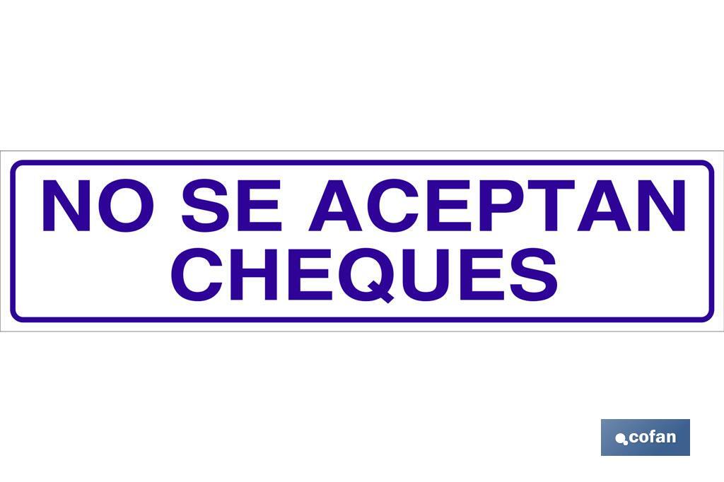 No se aceptan cheques - Cofan