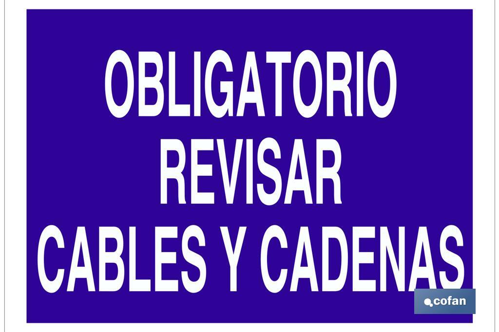 Obrigatório verificar os cabos e correntes - Cofan