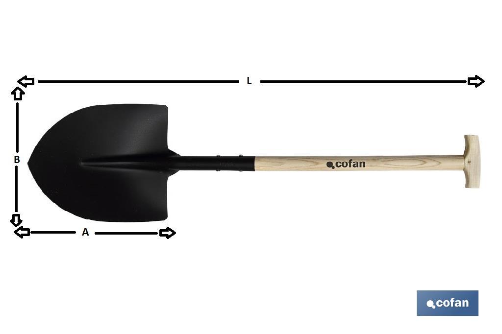T-handle round mouth shovel - Cofan