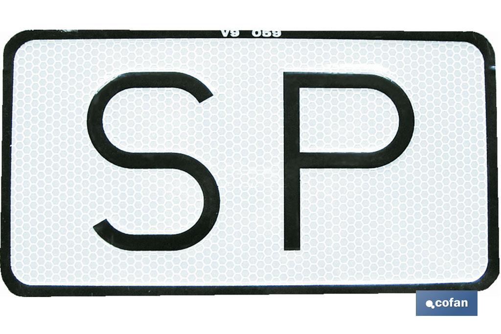 Placa "SP" V-9 Servicio Público - Cofan