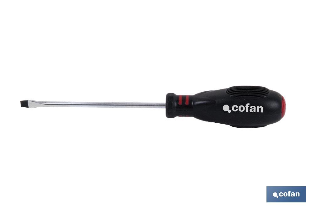 Slotted screwdriver | With endcap | Available tip from SL3 to SL8mm - Cofan
