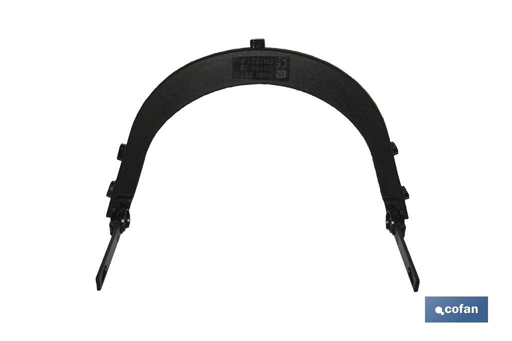 Soporte de malla protectora para casco de obra| Medidas del soporte 24 x 17 x 2 cm | Soporte universal - Cofan