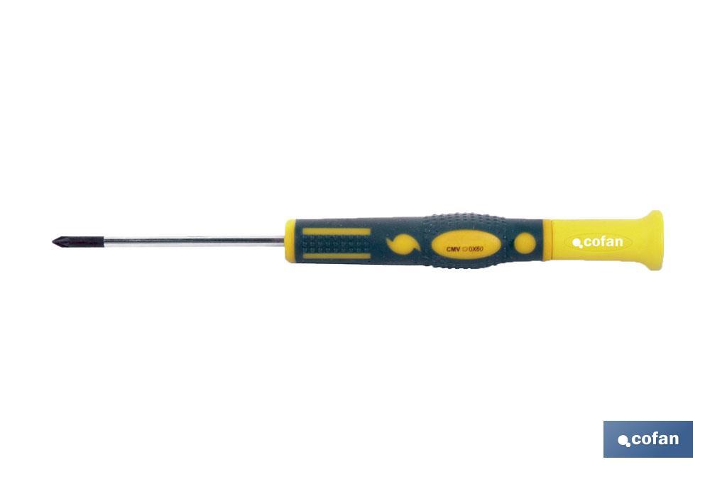  Cofan High precision Pozidriv screwdriver | Available head in PZ0 | Length: 60mm - Cofan