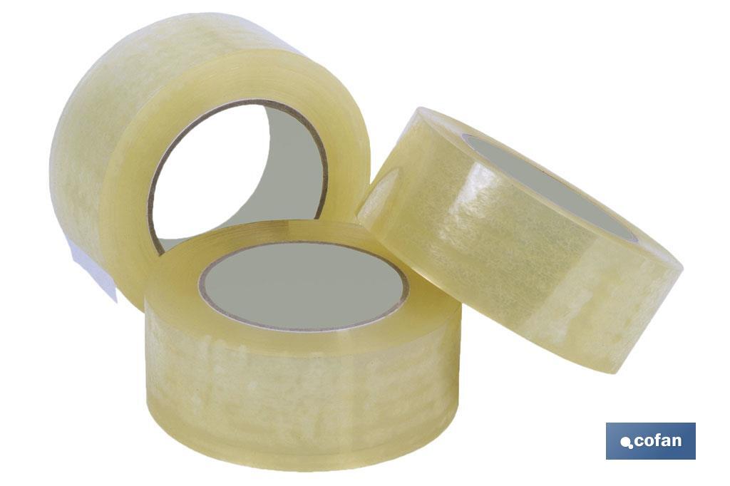 APLI 13336. 36 rollos precinto adhesivo polipropileno transparente sin  ruido (48 mm x 132 m)