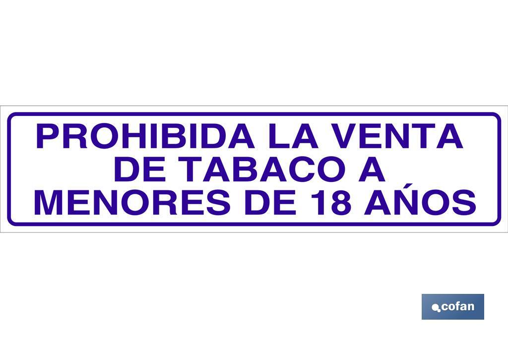 Verkauf von Tabak an Jugendliche unter 18 verboten - Cofan