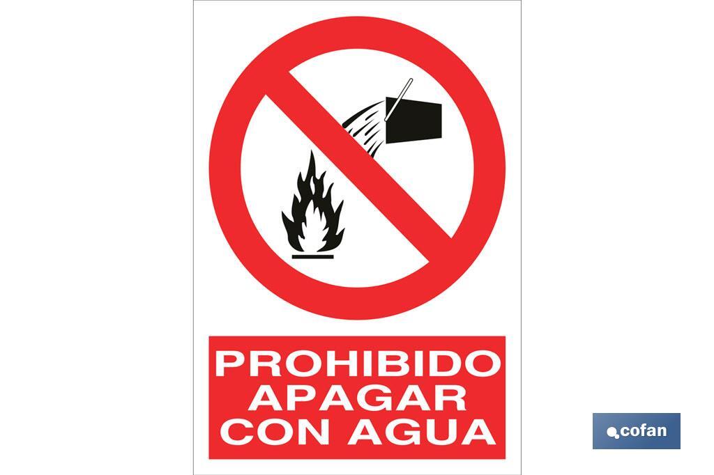 Prohibido apagar con agua - Cofan