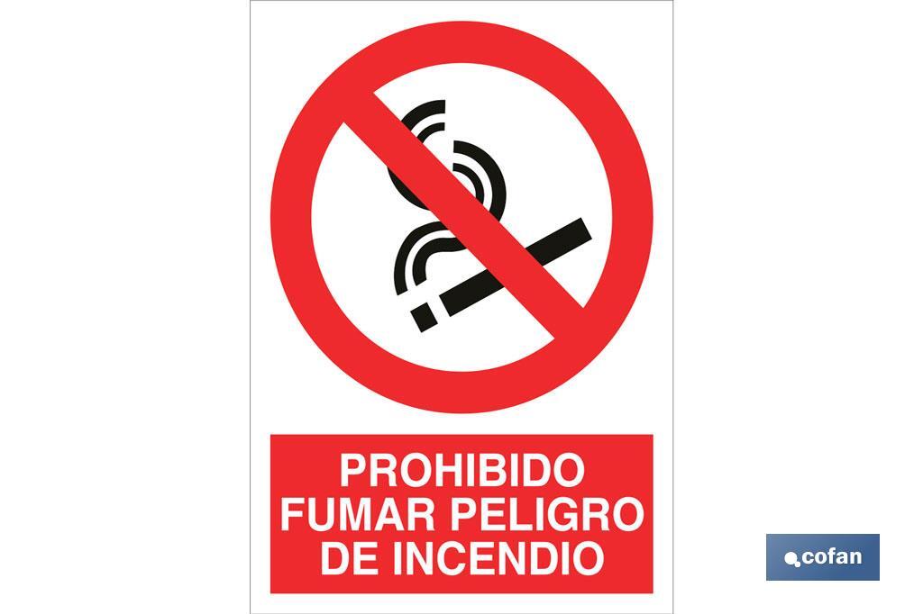 No smoking, fire risk - Cofan