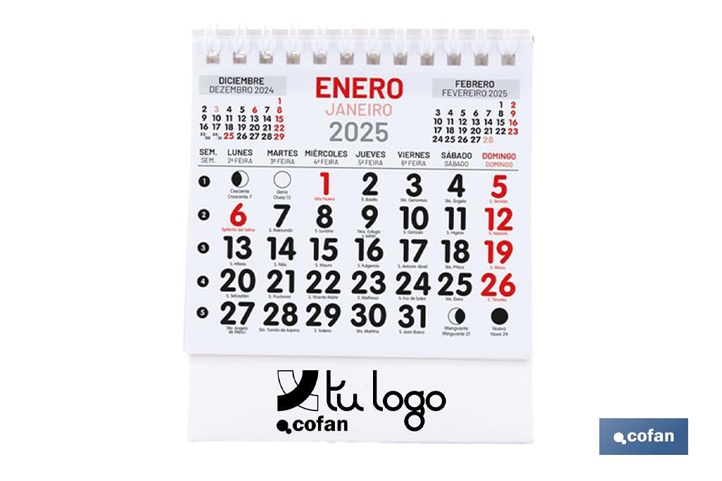 Calendarios de sobremesa 11 x 13,2 cm - Cofan