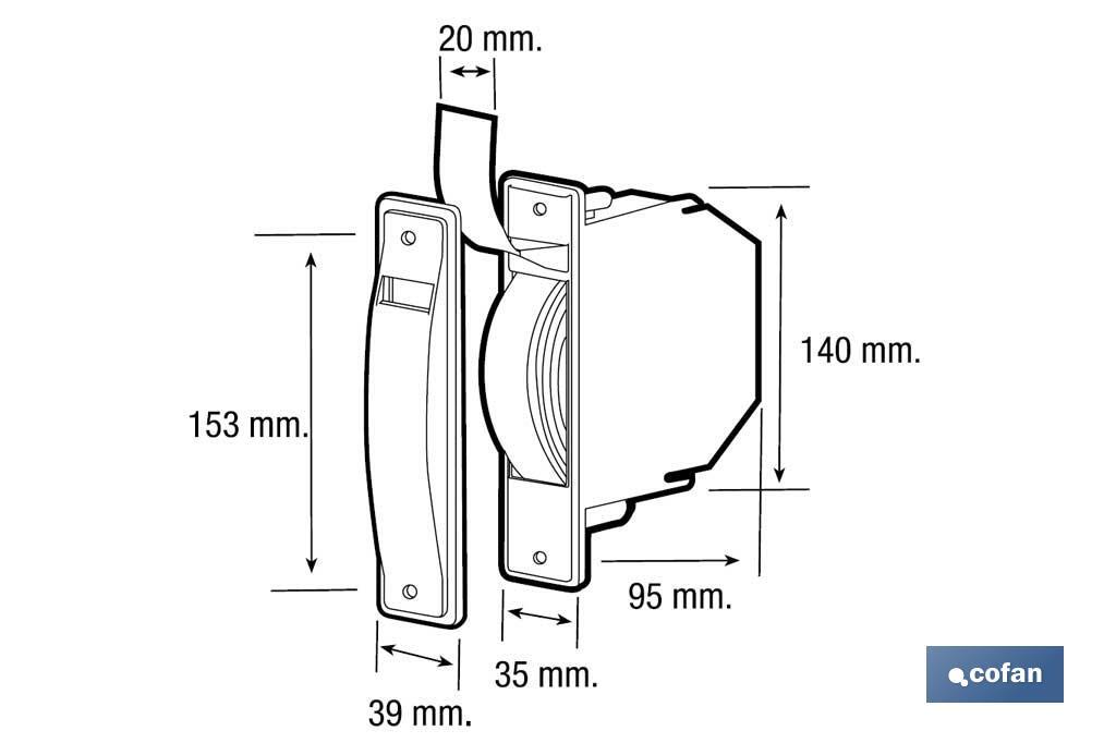 Embellecedor Blanco Recogedor Persiana 20 Mm