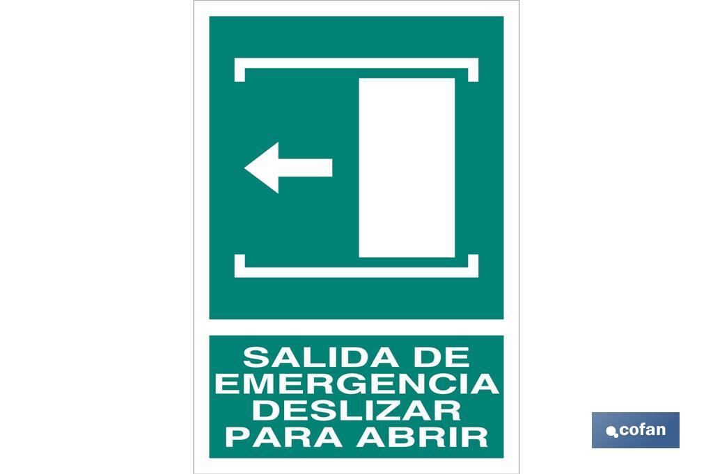 Salida de Emergencia Deslizar para Abrir - Cofan