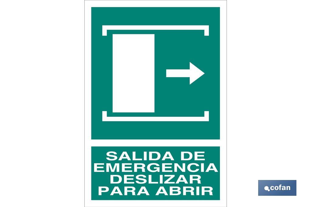 Salida de Emergencia Deslizar para Abrir - Cofan