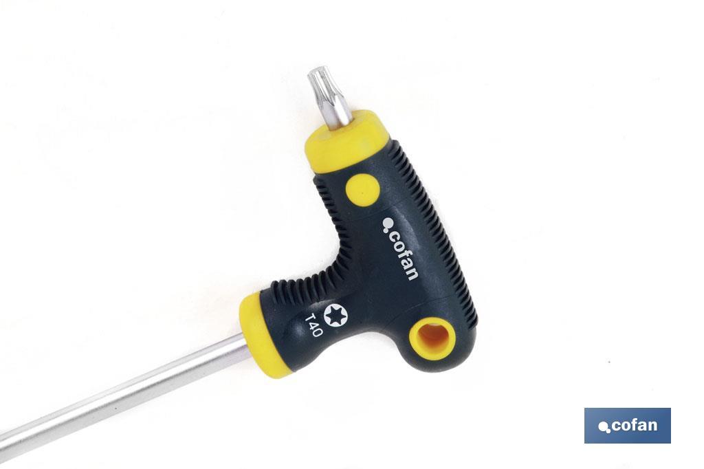 Torx screwdriver with "T" handle, 7-pieces set - Cofan