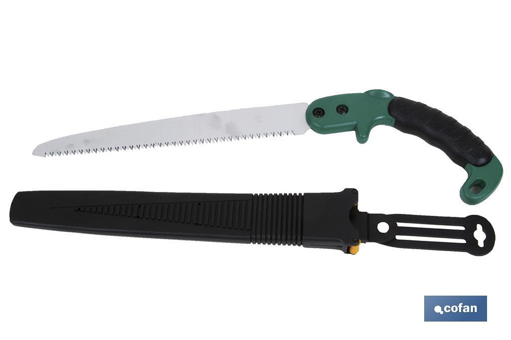 Portable folding pruning hand saw with blade of 500mm | Ergonomic and non-slip handle with protective sheath - Cofan