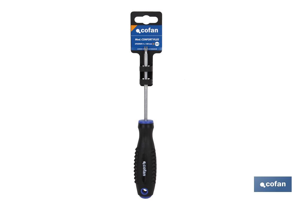 Spanner screwdriver with double tip | Confort Plus Model | Available tip from 4 to 10 - Cofan