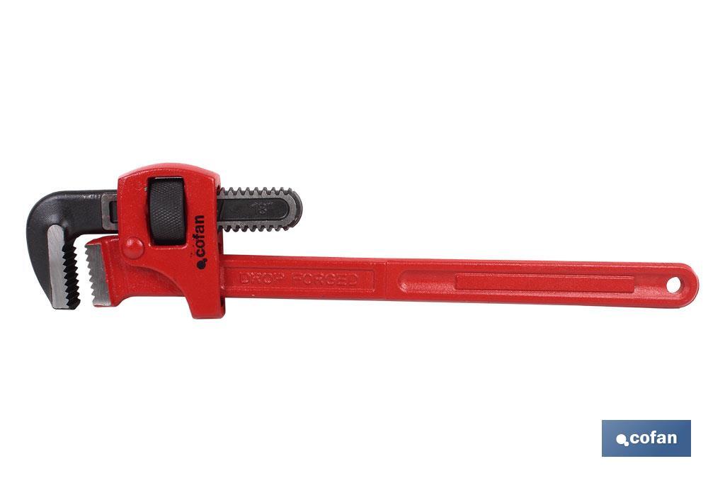 Reinforced straight pipe wrench for standard pipes | Available in various sizes | Opening in various sizes - Cofan
