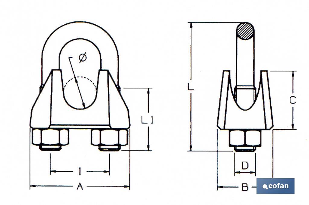 Fermacavo DIN 741 Zincato - Cofan