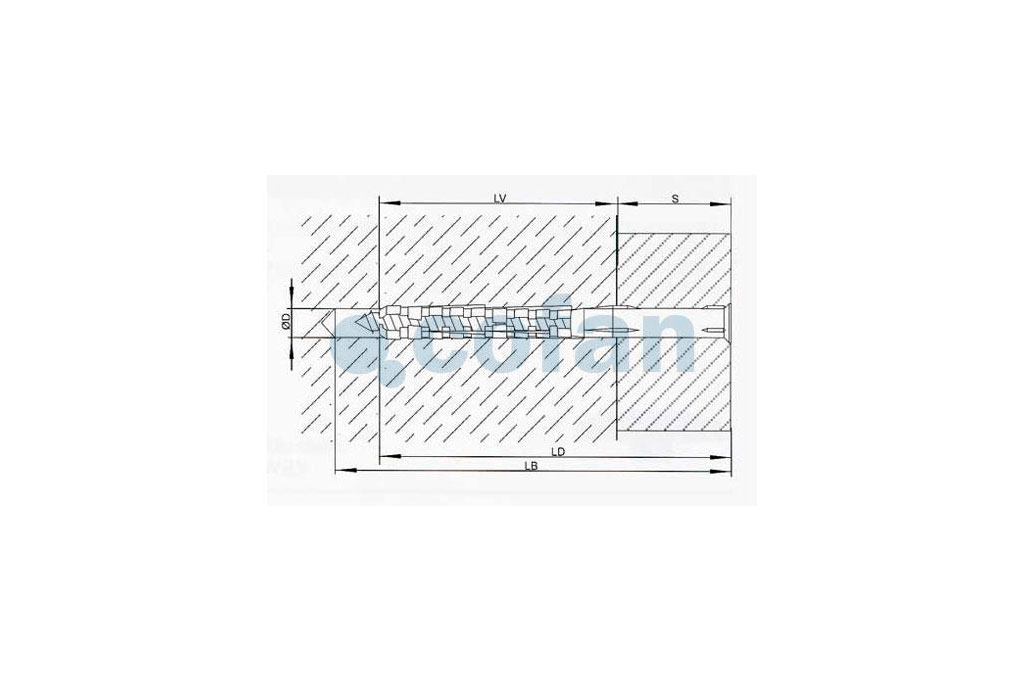 Cheville longue avec vis TORX - Cofan