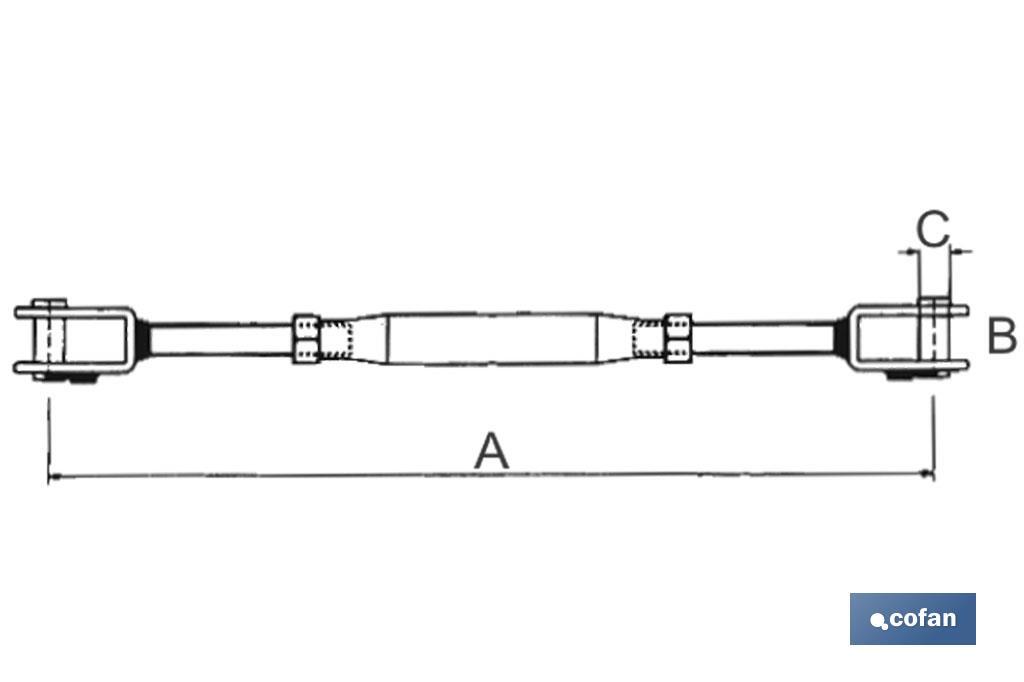 DIN-1480-Spannschloss Schäkel-Schäkel Verzinkt - Cofan