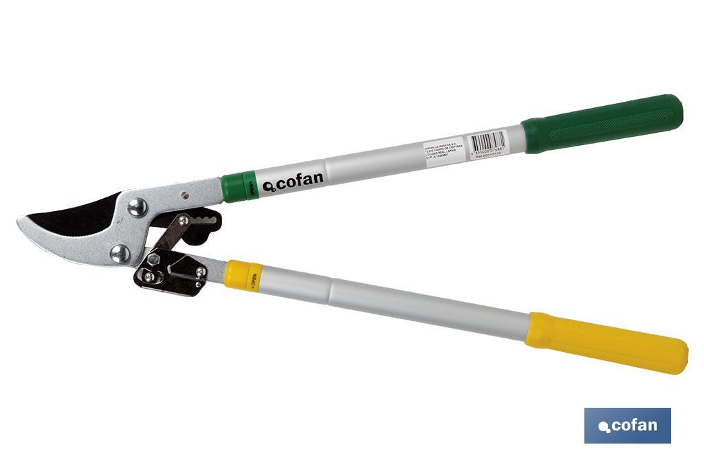 Telescopic lopper of 64cm | Cutting capacity of up to 45mm in diameter | Coated steel, carbon and PTFE - Cofan